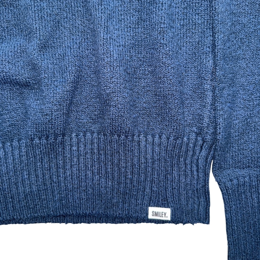 American Eagle Outfitters  Smiley Face Mock Neck Sweater Navy Blue Womens XL - Picture 3 of 6
